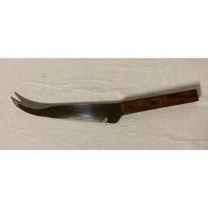Vtg Vernco Advertising Knife Stainless Serrated 7” Blade Forked Tip Japan